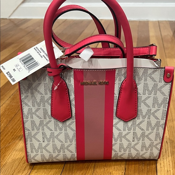 Michael Kors Center Stripe Maple Small Satchel